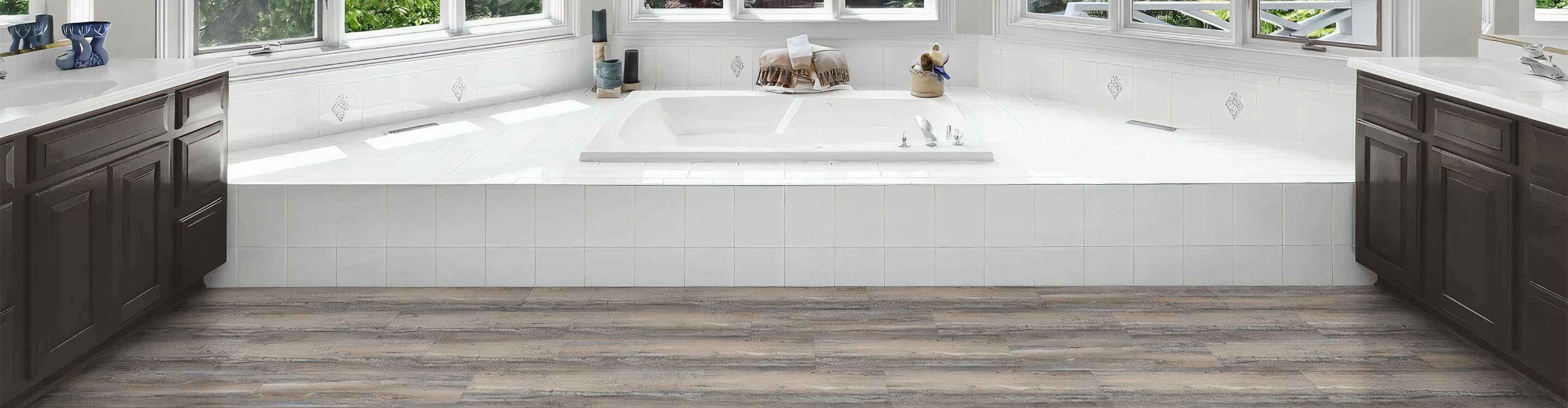 bathroom with luxury vinyl flooring